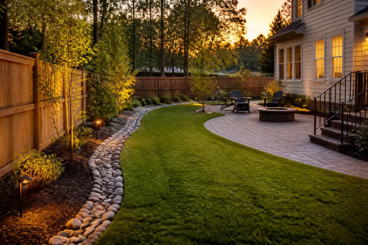 Completed outdoor project in a Raleigh backyard